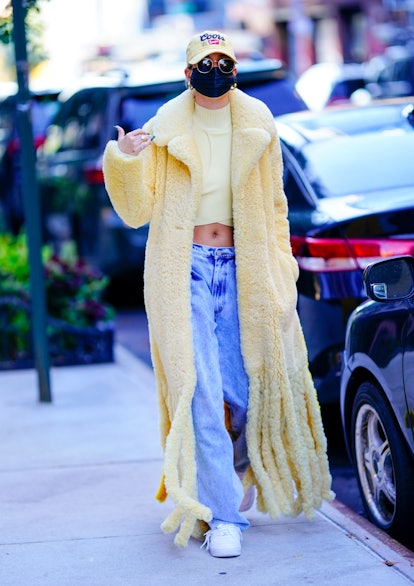 Hailey Bieber is seen going out for coffee in New York City in October 2020.