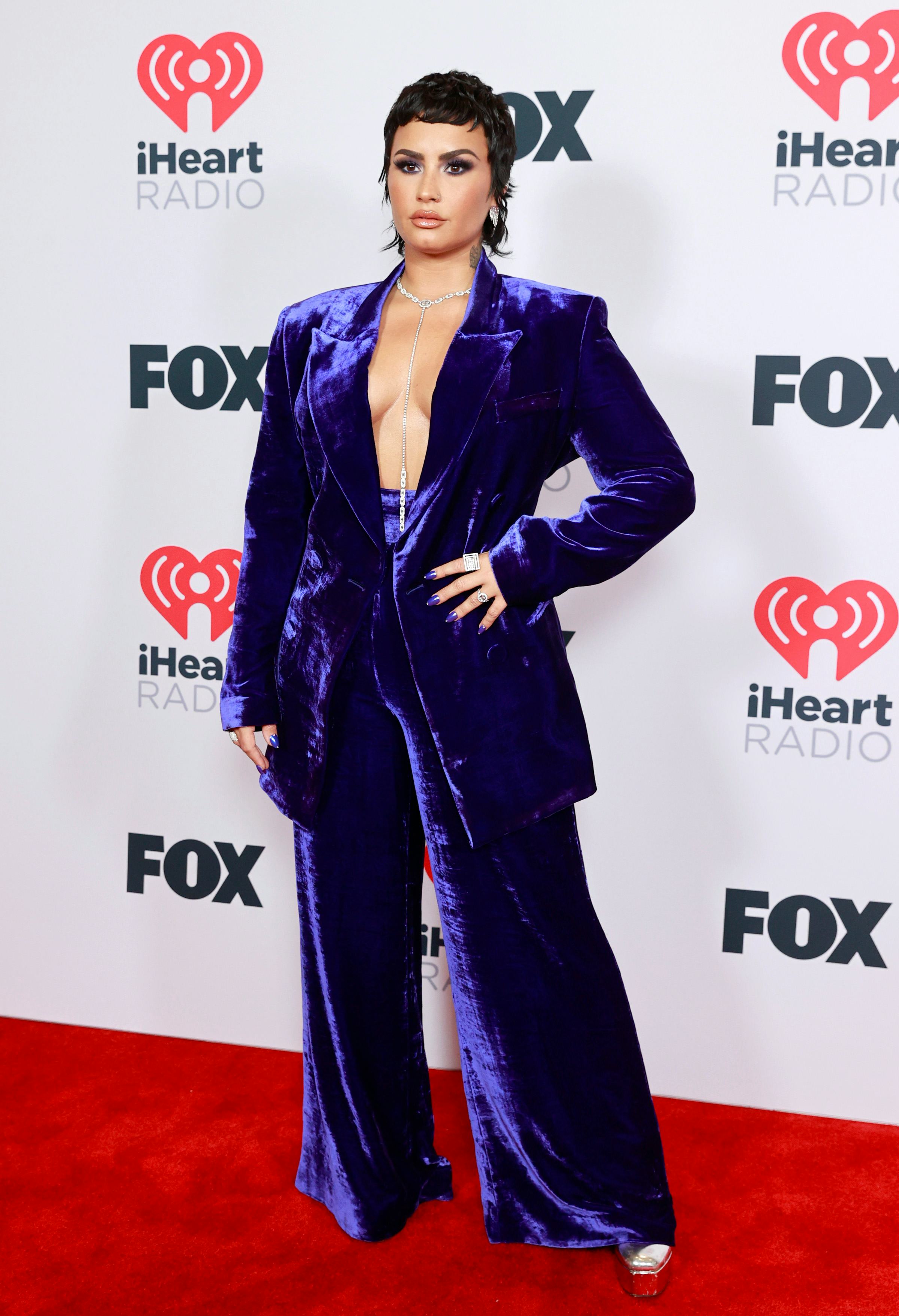LOS ANGELES, CALIFORNIA - MAY 27: (EDITORIAL USE ONLY) Demi Lovato attends the 2021 iHeartRadio Musi...
