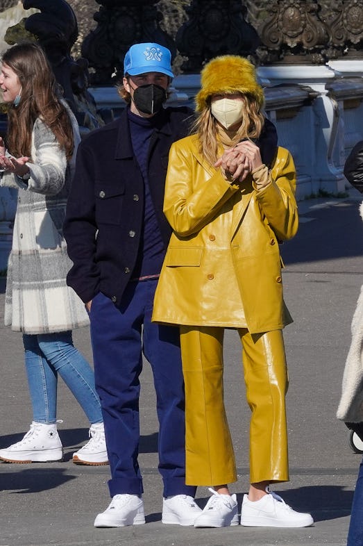 Justin Bieber and Hailey Baldwin Bieber are seen strolling on the Pont Alexandre III in Paris, Franc...
