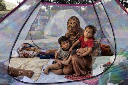 KABUL, AFGHANISTAN - AUGUST 12: Farzia, 28, who lost her husband in Baghlan one week ago to fighting...