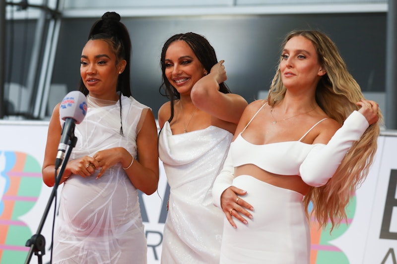 LONDON, ENGLAND - MAY 11: Leigh-Anne Pinnock, Jade Thirlwall and Perrie Edwards of Little Mix arrive...