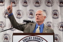 UNITED STATES - AUGUST 4: GOP candidate for U.S. Senate Rep. Mo Brooks, R-Ala., speaks during the U....