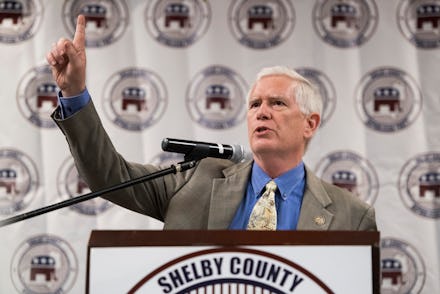 UNITED STATES - AUGUST 4: GOP candidate for U.S. Senate Rep. Mo Brooks, R-Ala., speaks during the U....