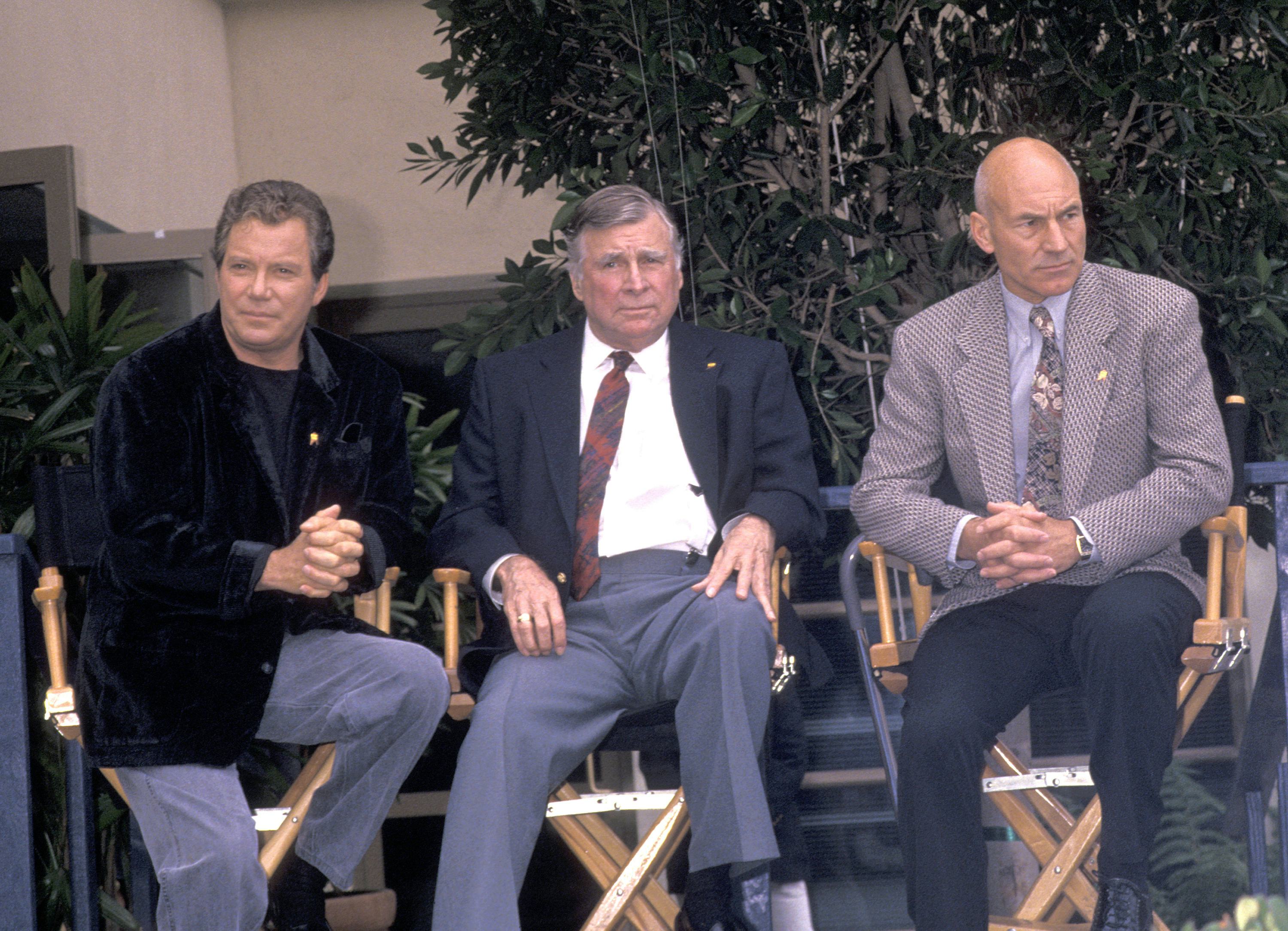 William Shatner, "Star Trek" creator Gene Roddenberry and Patrick Stewart (Photo by Ron Galella, Ltd...