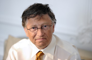 Microsoft founder and philanthropist Bill Gates poses on April 4, 2011 in Paris, as part of his camp...