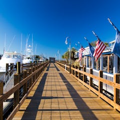Out on the dock at Shem Creek, which was used as an 'Outer Banks' filming locations, on a sunny day.