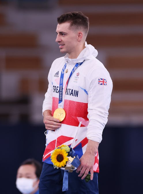 TOKYO, JAPAN - AUGUST 01: Gold medalist Max Whitlock of Team Great Britain looks on from the podium ...