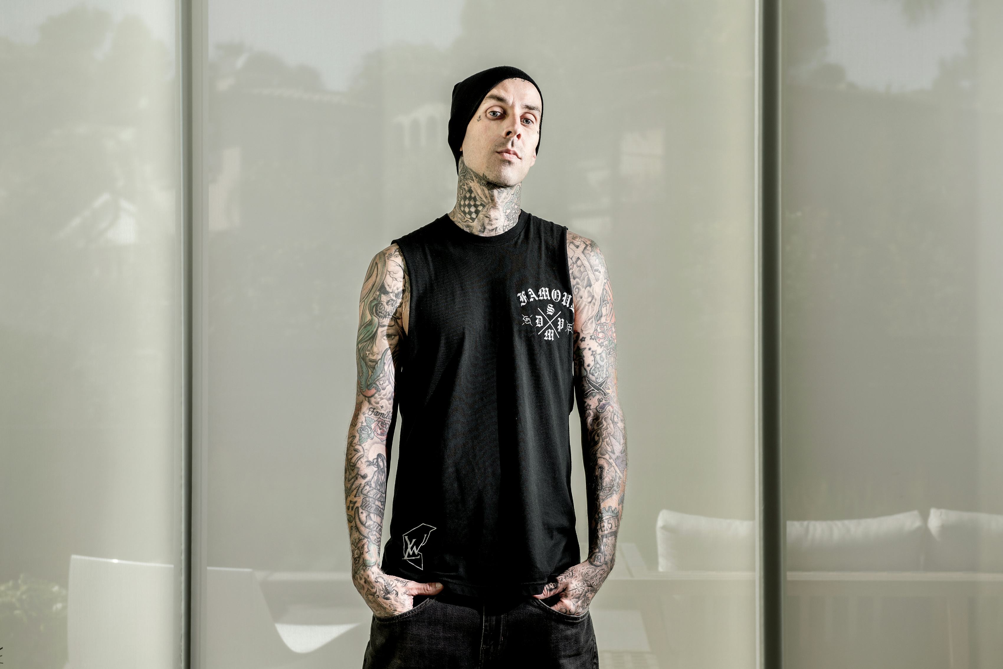 LOS ANGELES, CA - FEBRUARY 25: Blink-182 drummer Travis Barker is also the curator of the eighth ann...