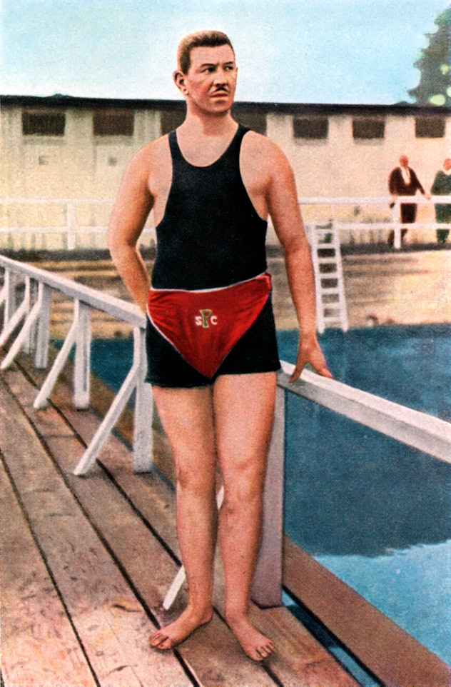 Emil Rausch, Geman swimmer, Olympic Games, St Louis, USA, 1904, (1936). Rausch won two gold medals, ...