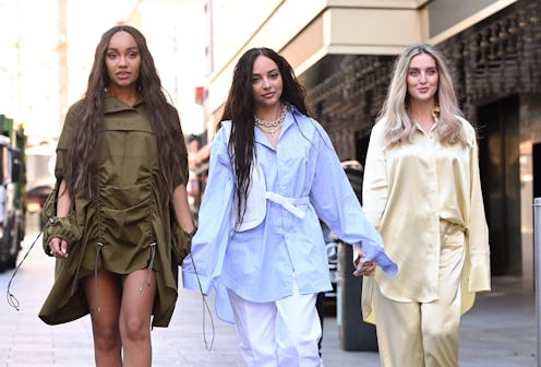 LONDON, ENGLAND - APRIL 30: Leigh-Anne Pinnock, Jade Thirlwall and Perrie Edwards of Little Mix arri...