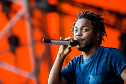 Roskilde, Denmark. 03rd, July 2015. Kendrick Lamar, the American rapper and lyricist, performs a liv...