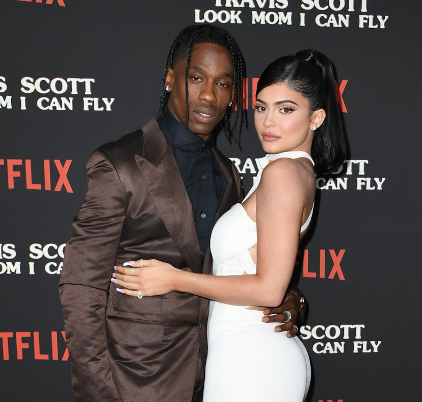 SANTA MONICA, CALIFORNIA - AUGUST 27:  Travis Scott and Kylie Jenner attend the Premiere Of Netflix'...