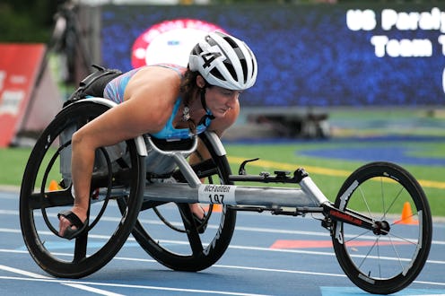 MINNEAPOLIS, MN - JUNE 17: Tatyana McFadden of the United States looks on before competing in the Wo...