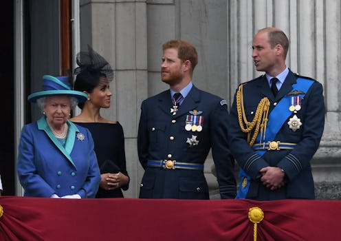 LONDON, UNITED KINGDOM - JULY 1O: Queen Elizabeth ll, Meghan, Duchess of Sussex, Prince Harry, Duke ...