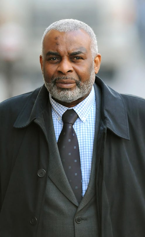 Neville Lawrence, the father of Stephen Lawrence, arrives at the Old Bailey in London, where the tri...