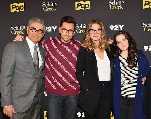 NEW YORK, NY - JANUARY 22:  (L-R) Cast members Eugene Levy, Daniel Levy, Annie Murphy and Emily Hamp...
