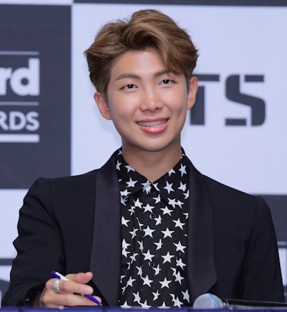 SEOUL, SOUTH KOREA - MAY 29: RM of BTS attends the press conference for 2017 Billboard Music Award a...