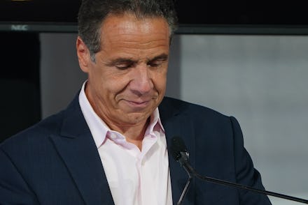 NEW YORK, NEW YORK - JUNE 09: New York Gov. Andrew Cuomo appears at the opening ceremony for the Tri...