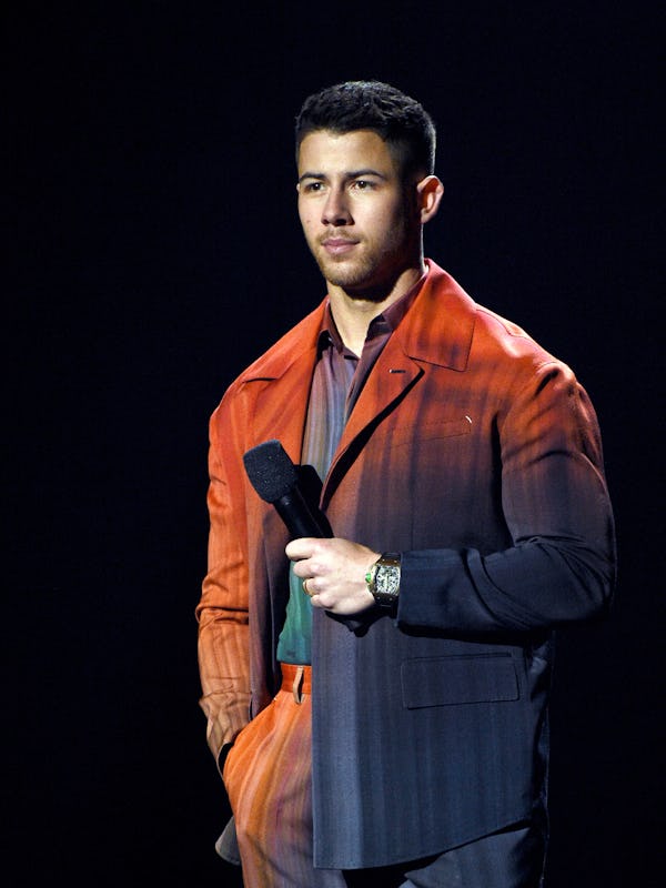 LOS ANGELES, CALIFORNIA - MAY 23: In this image released on May 23, Nick Jonas speaks onstage for th...