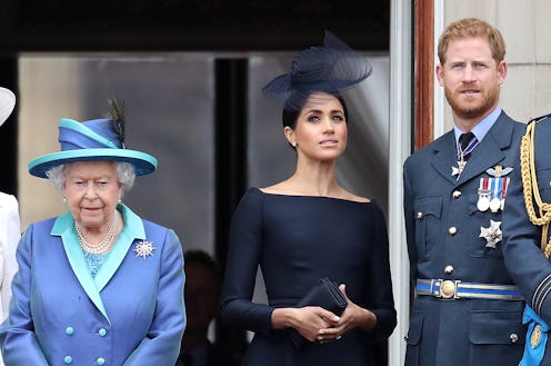 LONDON, ENGLAND - JULY 10: Queen Elizabeth II, Prince Harry, Duke of Sussex and Meghan, Duchess of S...