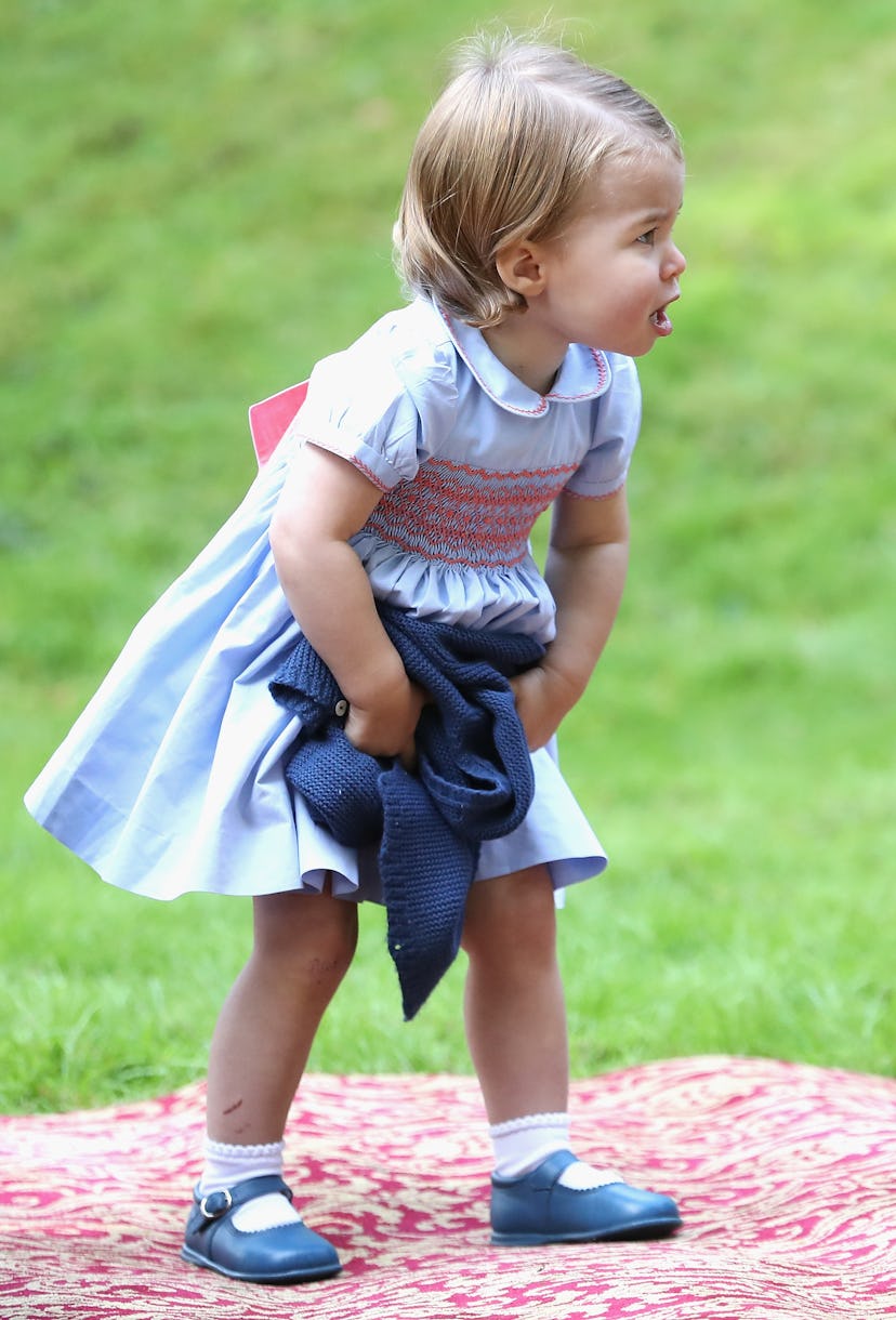 Princess Charlotte in blue.