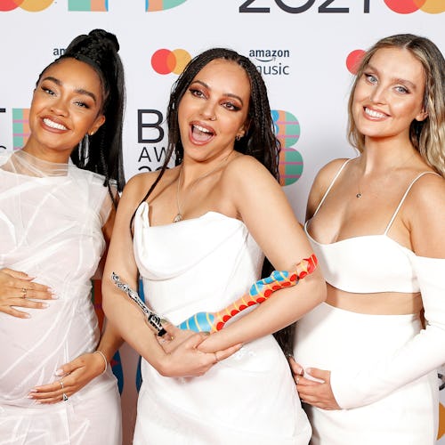 LONDON, ENGLAND - MAY 11: Leigh-Anne Pinnock, Jade Thirlwall and Perrie Edwards of Little Mix pose w...