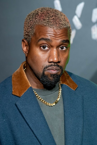 NEW YORK, NEW YORK - DECEMBER 02: Kanye West attends the the Versace fall 2019 fashion show at the A...