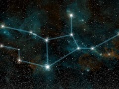 An artists depiction of the constellation Virgo the Virgin. The constellation includes the star Spic...