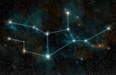 An artists depiction of the constellation Virgo the Virgin. The constellation includes the star Spic...