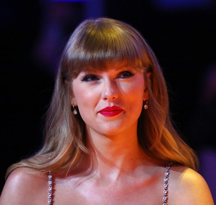 LONDON, ENGLAND - MAY 11: Taylor Swift, winner of the Global icon Award, is seen during The BRIT Awa...