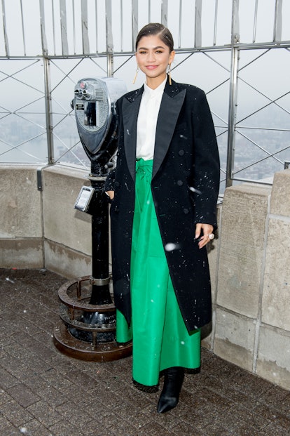 Zendaya attends the cast of "The Greatest Showman" at The Empire State Building in New York City in ...