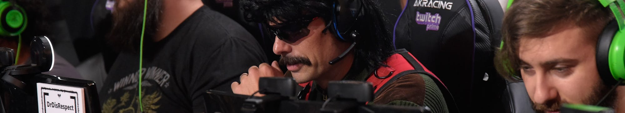 LOS ANGELES, CA - JULY 13:  Gamer Dr DisRespect gets interviewed at the Twitch Prime and PUBG Battle...