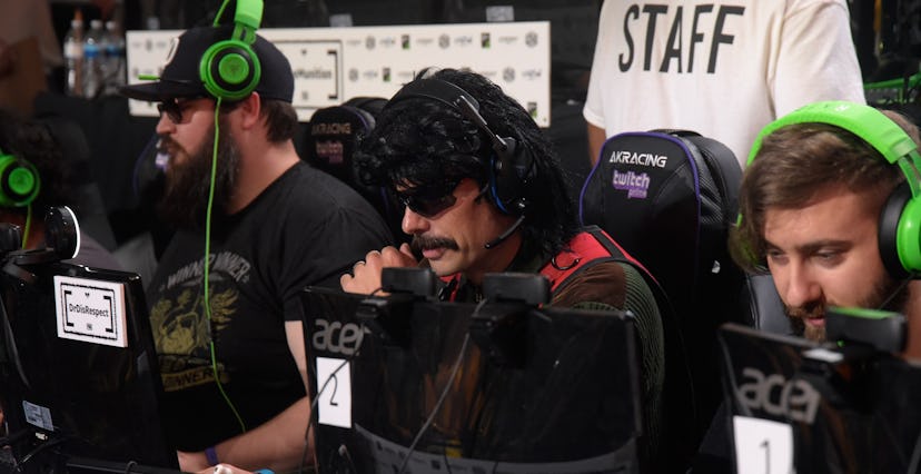 LOS ANGELES, CA - JULY 13:  Gamer Dr DisRespect gets interviewed at the Twitch Prime and PUBG Battle...