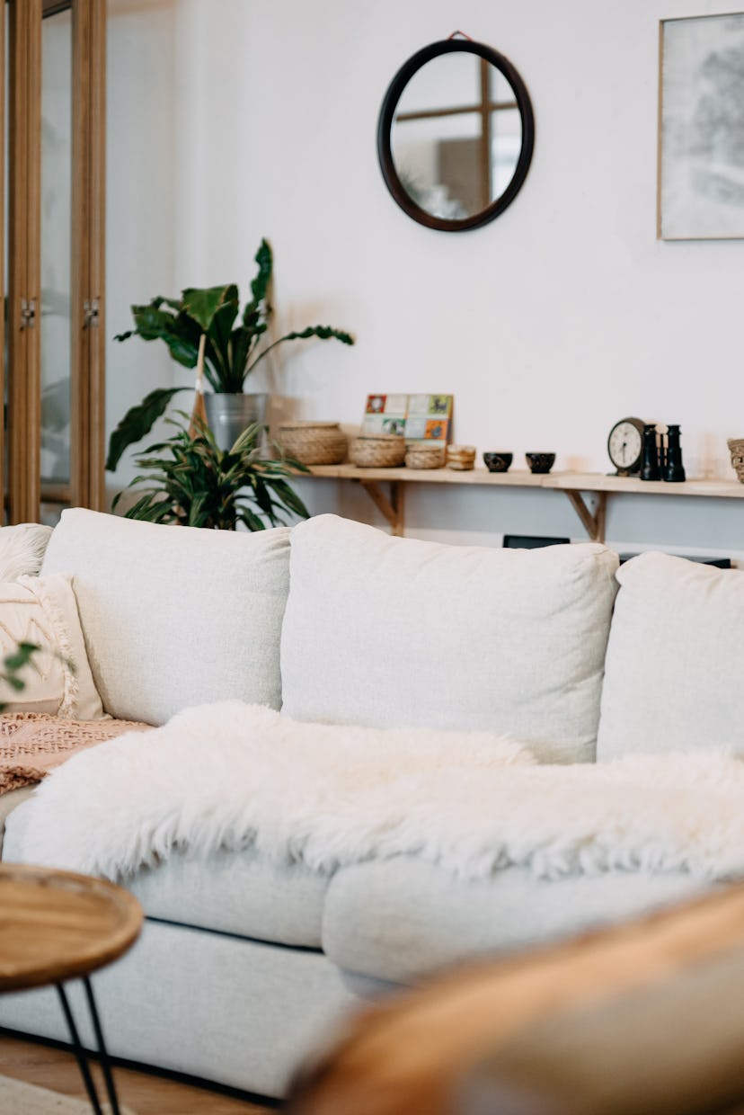 Loft living room interior with modern, stylish and cozy design
