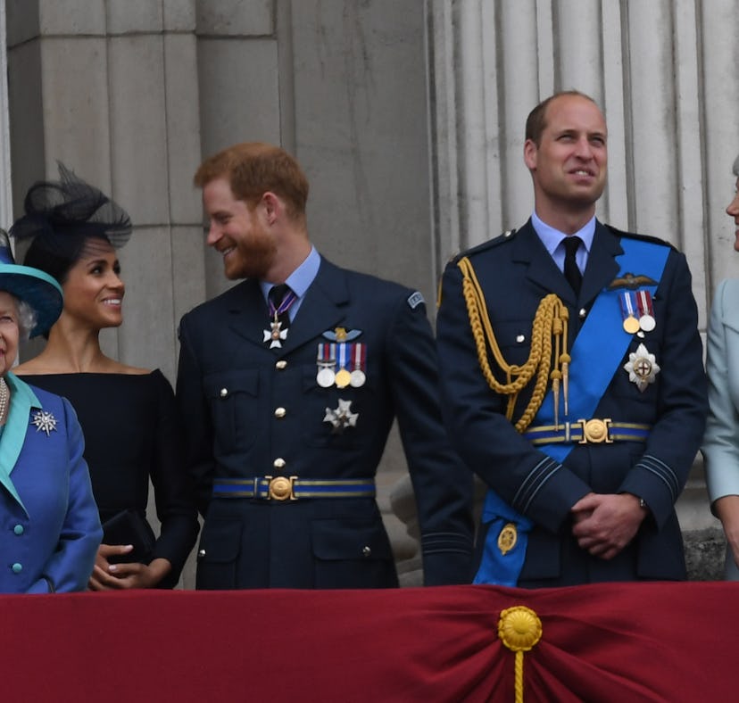 LONDON, UNITED KINGDOM - JULY 1O: Queen Elizabeth ll, Meghan, Duchess of Sussex, Prince Harry, Duke ...