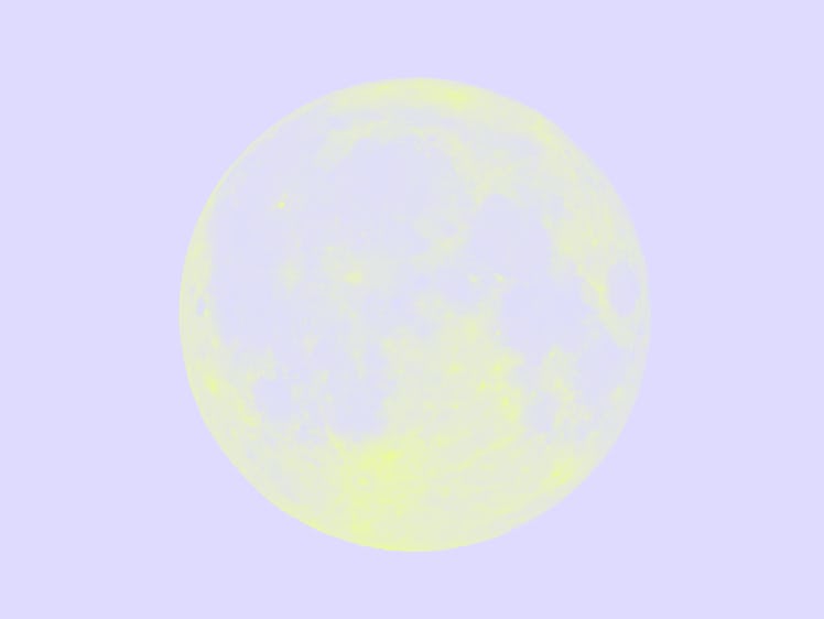 The September 2021 full moon in Pisces over dark black sky seen with a telescope