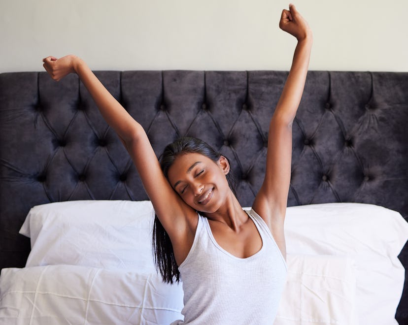 Stretch your arms upward before you get out of bed to get your body ready for the day.