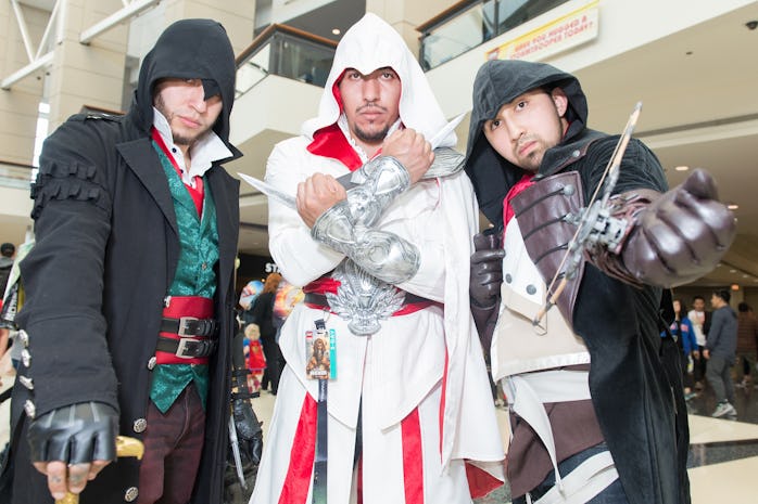 CHICAGO, IL - APRIL 23:  Cosplayers dressed as characters from "Assassin's Creed" attend C2E2 Chicag...