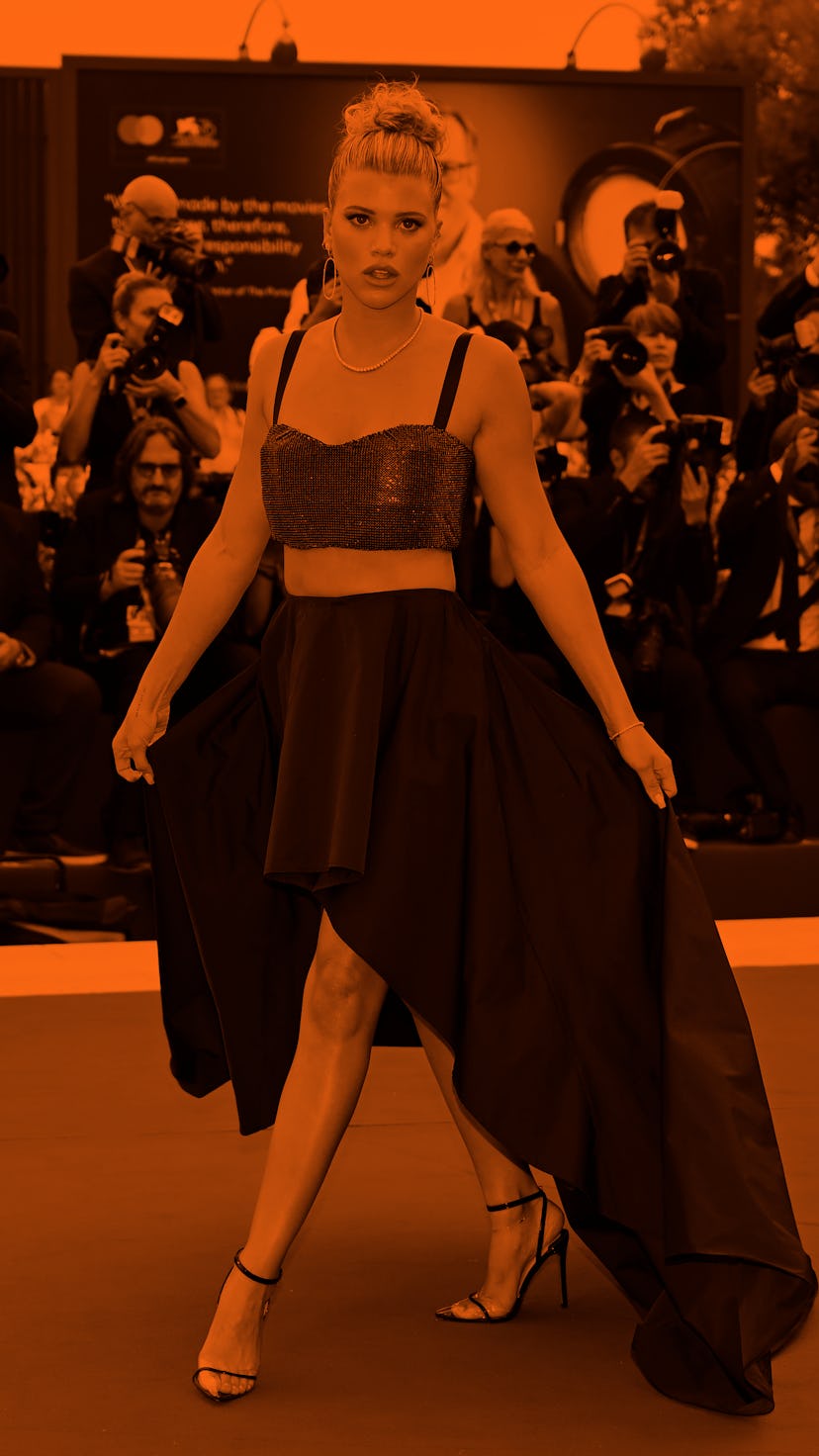 US model Sofia Richie poses as she arrives for the opening ceremony and the screening of the film "L...