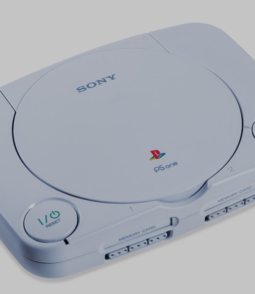 A 2000 Sony PlayStation (PS One model) home video game console, taken on June 19, 2018. (Photo by Ja...
