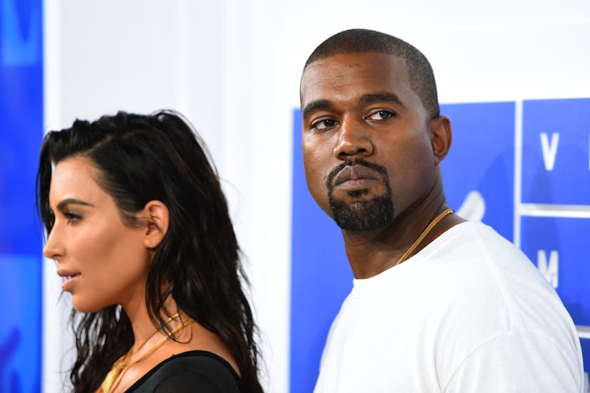 NEW YORK, NY - AUGUST 28:  Kim Kardashian West and Kanye West attend the 2016 MTV Video Music Awards...