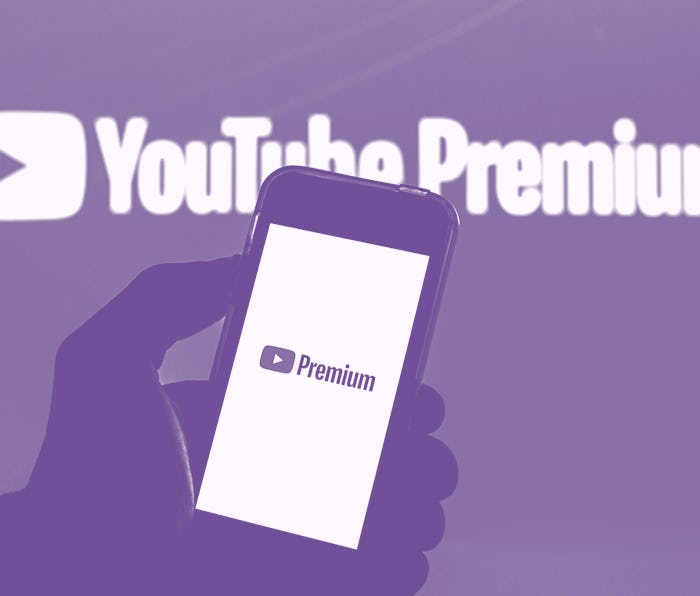 BARCELONA, CATALONIA, SPAIN - 2021/07/26: In this photo illustration a YouTube Premium logo seen dis...