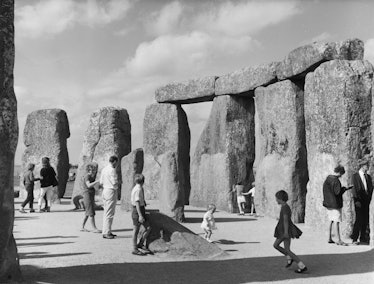 21st September 1966:  Visitors mill around the stones at Stonehenge on Salisbury Plain in Wiltshire....