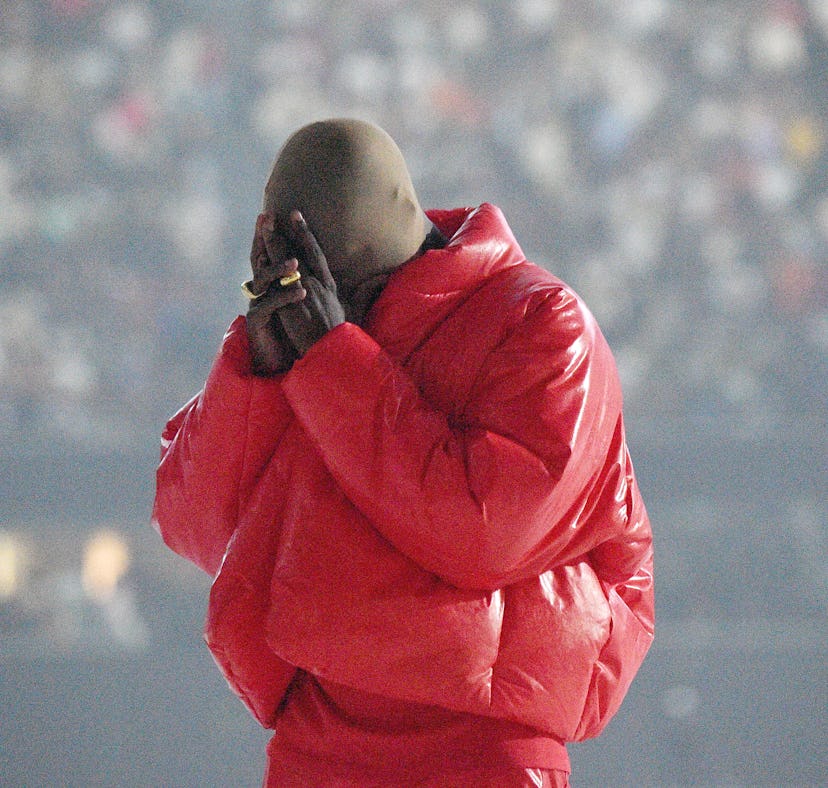 ATLANTA, GEORGIA - JULY 22: Kanye West is seen at ‘DONDA by Kanye West’ listening event at Mercedes-...