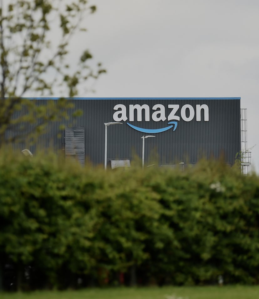 LEEDS, ENGLAND - MAY 27: A general view outside an Amazon UK Services Ltd Warehouse at Leeds Distrib...
