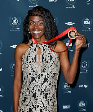 WESTWOOD, CA - NOVEMBER 29:  Chaunte Lowe attends the 2017 Team USA Awards on November 29, 2017 in W...