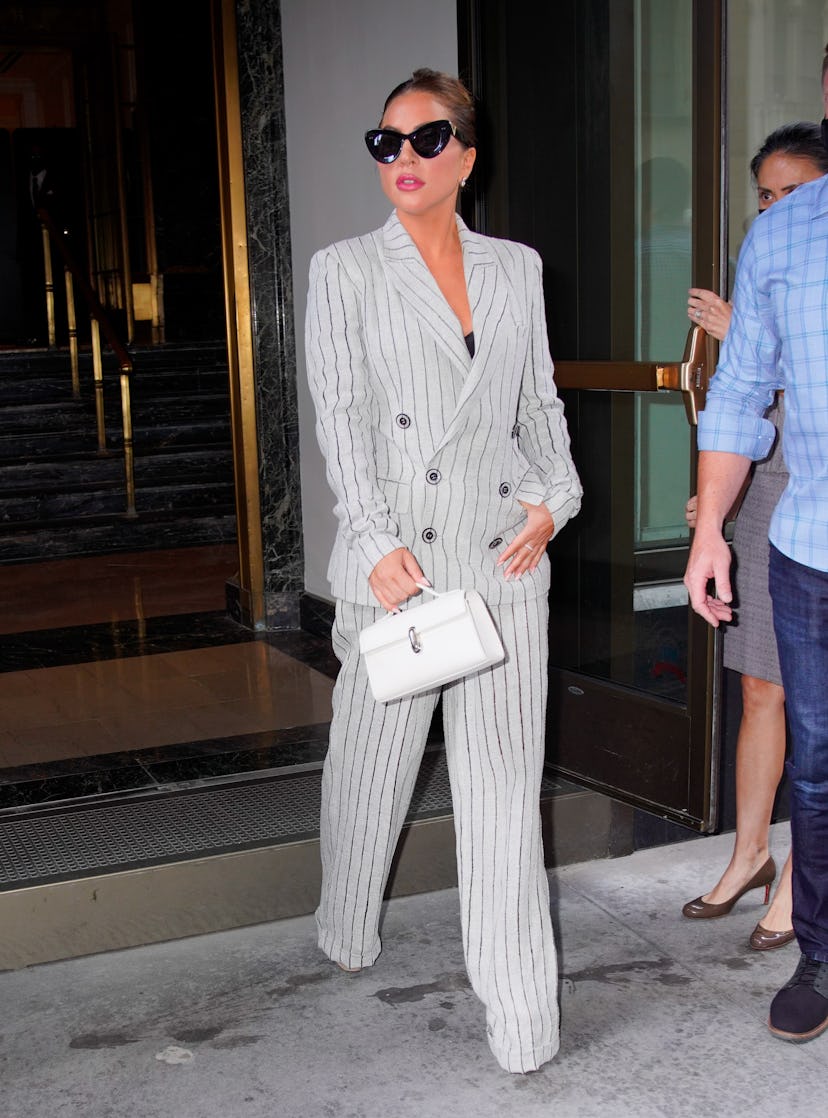 NEW YORK, NEW YORK - AUGUST 02: Lady Gaga departs her hotel on August 02, 2021 in New York City. (Ph...