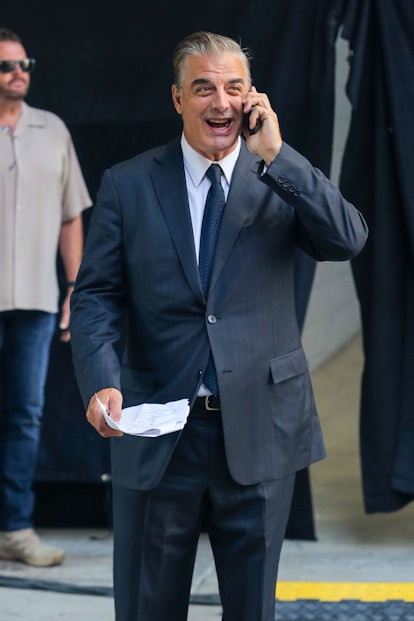 Chris Noth is seen at the film set of the 'And Just Like That' in Chelsea, Manhattan