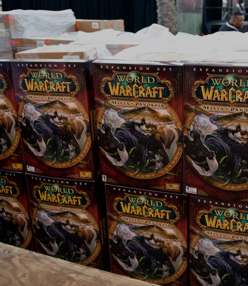 IRVINE, CA - SEPTEMBER 24: Boxes of  "World of Warcraft: Mists of Pandaria" are stacked for the rele...
