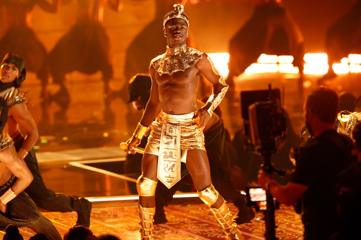 LOS ANGELES, CALIFORNIA - JUNE 27: Lil Nas X performs onstage at the BET Awards 2021 at Microsoft Th...